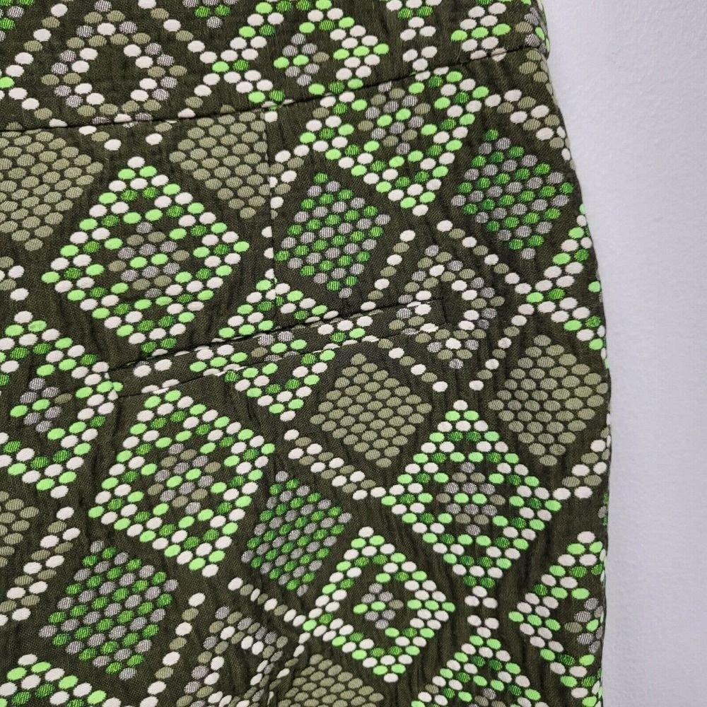 Akris Punto Pants sz 10 Madison Print Jacquard Crop In Agave geometric NWT - Picture 5 of 10